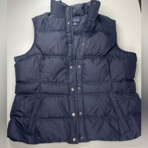 Lands End‎ Navy Down Filled Puffer Vest Sz L